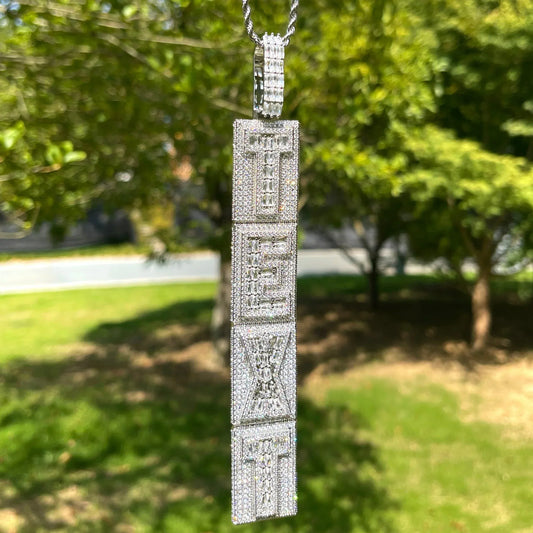 Stacked v2 Iced Out Personalized Custom Name Necklace Pendant – Luxury Hip Hop Jewelry for Men & Women - CaratixJewelry