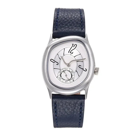 Luxury Twisted Square Watch for Men & Women | Unique Niche Design Iced Out Watch | Classic Retro Quartz Timepiece | Genuine Leather Strap | Caratix - CaratixJewelry