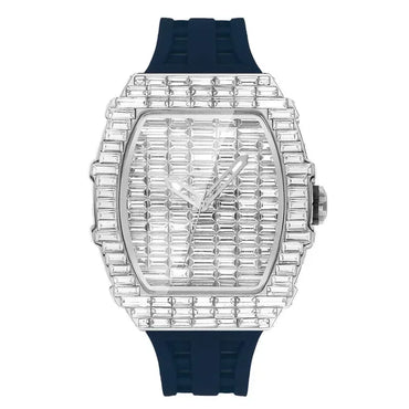 Luxury Black Zircon Tonneau Watch for Men | Unique Rectangular Mille Style Wristwatch | Iced Out Waterproof Clock | 2026 Fashion Dropshipping | Caratix - CaratixJewelry
