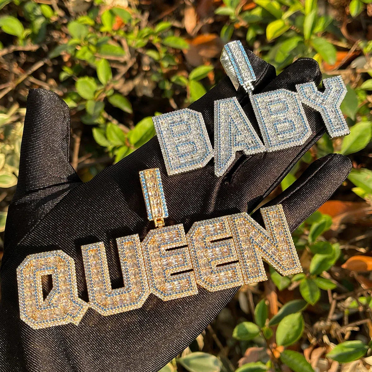 Special Blue Iced Out Personalized Custom Name Necklace Pendant - Luxury Custom Jewelry - CaratixJewelry