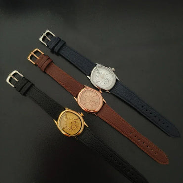 Luxury 36mm Twisted Design Watch | Retro Punk Aesthetic Iced Out Watch | Niche Irregular Quartz Timepiece | Unisex Gold Silver Bronze | Caratix - CaratixJewelry