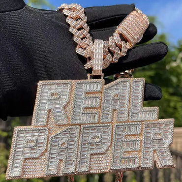 Rich Baguette & Iced Out Personalized Custom Name Necklace Pendant - Luxury Custom Jewelry - CaratixJewelry