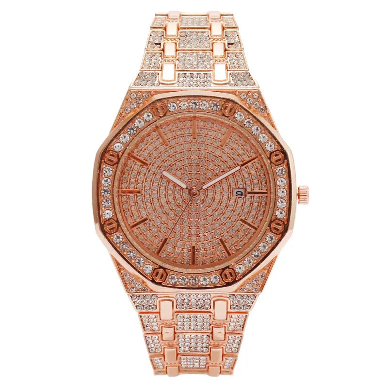 Luxury Unisex Watch for Men & Women | Hip Hop Iced Out Watch with Date | 2026 Relogio Reloj Quartz Wristwatch | Top Brand Drop Shipping | Caratix - CaratixJewelry