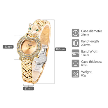 Luxury Women's Leopard Iced Out Watch | Full Bling Waterproof Ladies Quartz | Unique Stainless Steel Reloj | Caratix - CaratixJewelry