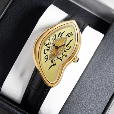 Luxury Alien-Inspired Twisted Men's Watch | Gothic Punk Y2K Iced Out Watch | Vintage Irregular Women's Niche Design | Quartz Punk Clock | Caratix - CaratixJewelry