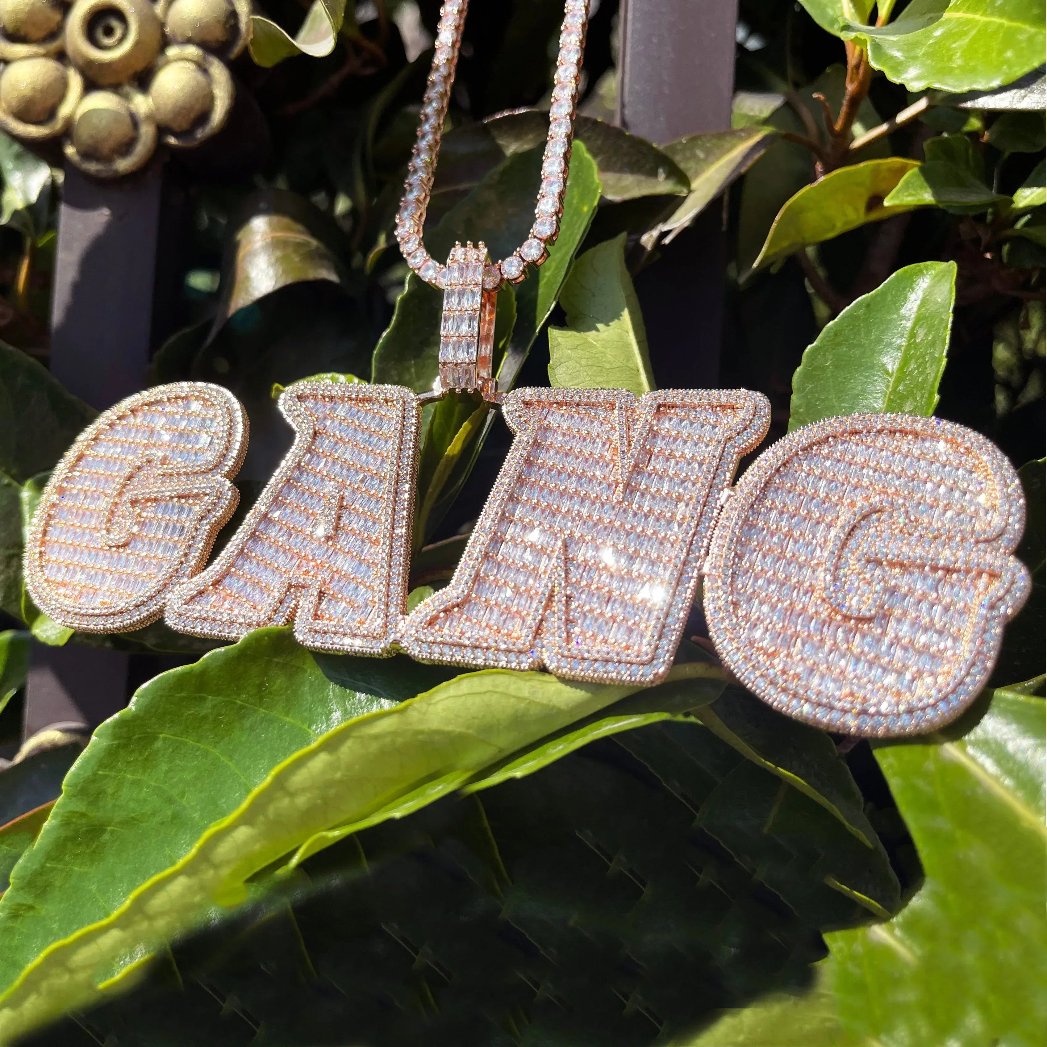 VVS Dance Iced Out Personalized Custom Name Necklace Pendant – Luxury Hip Hop Jewelry for Men & Women - CaratixJewelry