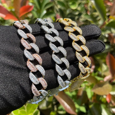 14MM Classy Prong Setting Iced Out Bracelet – Luxury Hip Hop Jewelry for Men & Women - CaratixJewelry