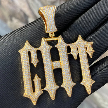 Vampire Rapper Star Rock Iced Out Personalized Custom Name Necklace Pendant - Luxury Custom Jewelry - CaratixJewelry