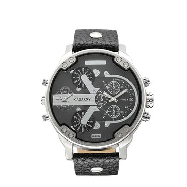 Luxury Top Brand Men's Big Dial Watch | Fashion Leather Band Quartz Wristwatch | Date Function Iced Out Watch | Relogio Masculino 2026 | Caratix - CaratixJewelry