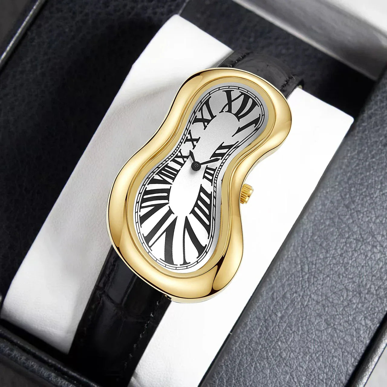 Luxury Melting Twisted Watch | Irregular Shaped Y2K Fashion Clock | Retro Niche Men's Quartz Wristwatch | Ins Style Iced Out Watch | Caratix - CaratixJewelry