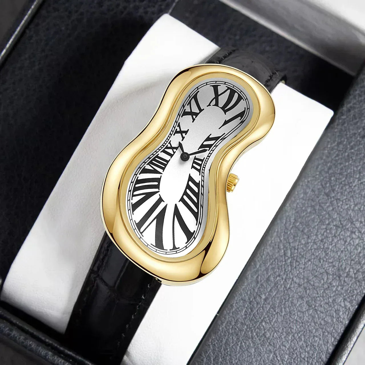 Luxury Melting Twisted Watch | Irregular Shaped Y2K Fashion Clock | Retro Niche Men's Quartz Wristwatch | Ins Style Iced Out Watch | Caratix - CaratixJewelry