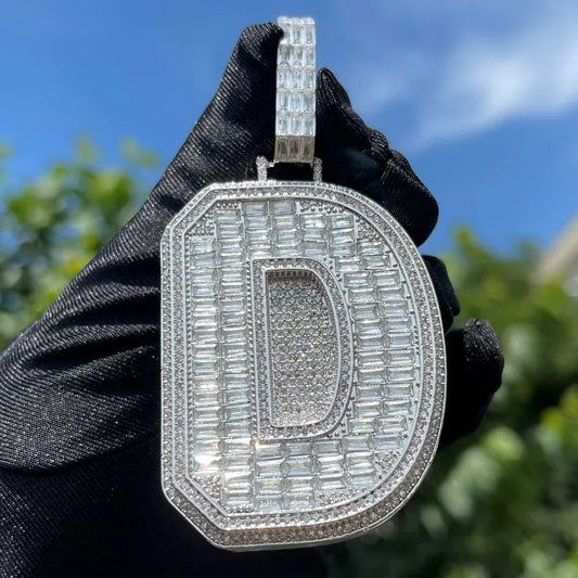 Edition Two Layers A~Z Iced Out Initial Custom Name Necklace Pendant - Luxury Custom Jewelry - CaratixJewelry