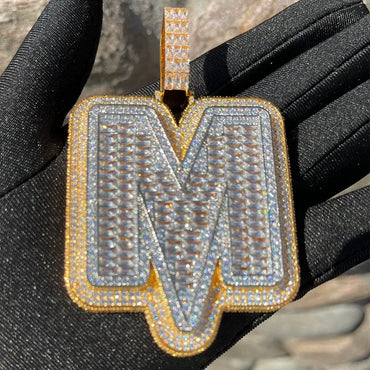 Lightning Iced Out Initial Custom Name Necklace Pendant - Luxury Custom Jewelry - CaratixJewelry