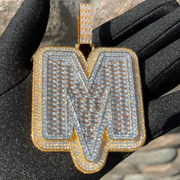Lightning Iced Out Initial Custom Name Necklace Pendant - Luxury Custom Jewelry - CaratixJewelry