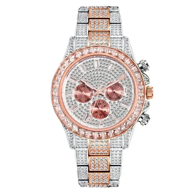Luxury Six-Pin Men's Watch | Multifunctional Iced Out Watch | Stainless Steel Waterproof Quartz Wristwatch | Calendar Men’s Clock | Caratix - CaratixJewelry
