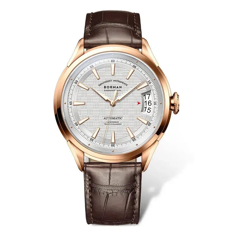 Luxury 43.5mm Men's Automatic Watch | Vintage Mechanical 5Bar Waterproof Clock | Sapphire Mirror Iced Out Watch | 2026 New Business Luminous Timepiece | Caratix - CaratixJewelry