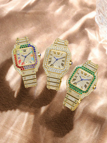 Luxury Men's Business Watch | Iced Out Watch for Christmas Gift | Stylish Casual Quartz Wristwatch | Fashionable Timepiece | Caratix - CaratixJewelry