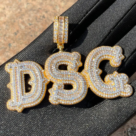 Sharp Attention Iced Out Personalized Custom Name Necklace Pendant - Luxury Custom Jewelry - CaratixJewelry