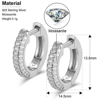 Genuine VVS Lab Small Hoop 925 Sterling Silver Earrings - CaratixJewelry