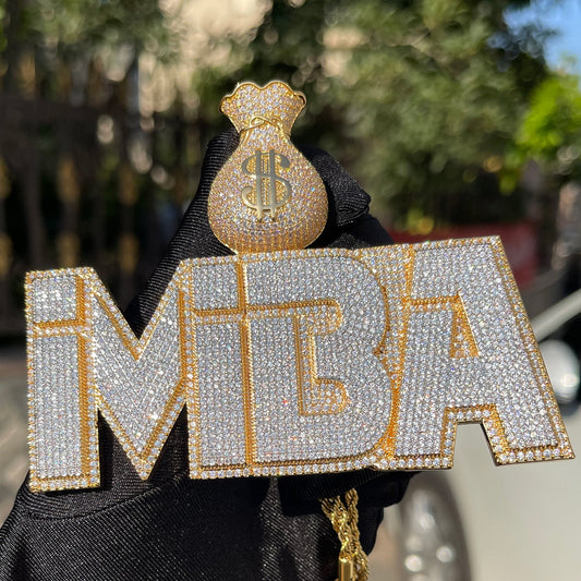 Money Bag Bail Two Layers Iced Out Personalized Custom Name Necklace Pendant – Luxury Hip Hop Jewelry for Men & Women