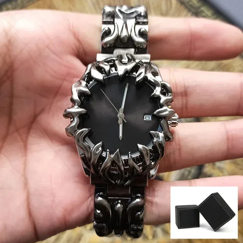 Classic Retro Claw Style Y2K Watch for Men | Alien Advanced Ins Niche Design | Cool European & American Fashion Iced Out Watch | Caratix - CaratixJewelry