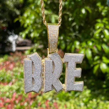 Classy Font Hard Drip Iced Out Personalized Custom Name Necklace Pendant - Luxury Custom Jewelry - CaratixJewelry