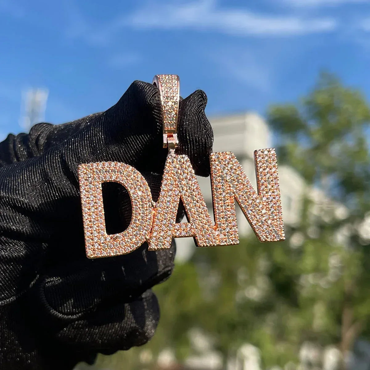Pure Minimal Iced Out Personalized Custom Name Necklace Pendant - Luxury Custom Jewelry - CaratixJewelry