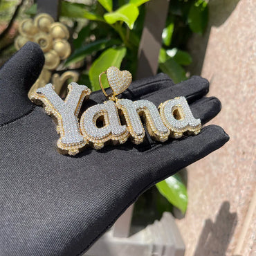 Charming Glow Heart Bail Iced Out Personalized Custom Name Necklace Pendant - Luxury Custom Jewelry - CaratixJewelry