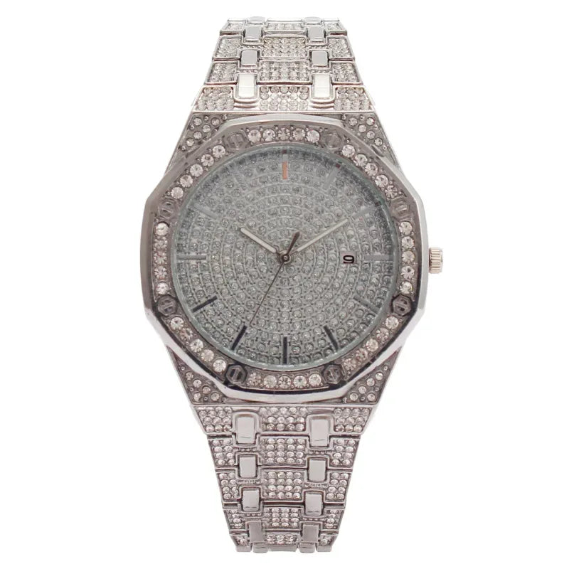 Luxury Unisex Watch for Men & Women | Hip Hop Iced Out Watch with Date | 2026 Relogio Reloj Quartz Wristwatch | Top Brand Drop Shipping | Caratix - CaratixJewelry