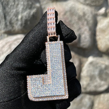 Two Tone Luxury Iced Out Initial Custom Name Necklace Pendant - Premium Custom Jewelry - CaratixJewelry