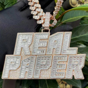 Rich Baguette & Iced Out Personalized Custom Name Necklace Pendant - Luxury Custom Jewelry - CaratixJewelry
