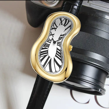 Luxury Melting Twisted Watch | Irregular Shaped Y2K Fashion Clock | Retro Niche Men's Quartz Wristwatch | Ins Style Iced Out Watch | Caratix - CaratixJewelry