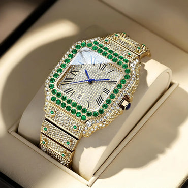 Luxury Men's Business Watch | Iced Out Watch for Christmas Gift | Stylish Casual Quartz Wristwatch | Fashionable Timepiece | Caratix - CaratixJewelry