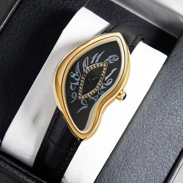 Luxury Alien-Inspired Twisted Men's Watch | Gothic Punk Y2K Iced Out Watch | Vintage Irregular Women's Niche Design | Quartz Punk Clock | Caratix - CaratixJewelry