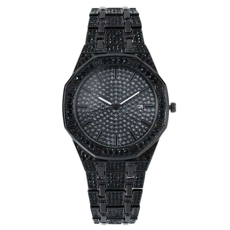 Luxury Unisex Watch for Men & Women | Hip Hop Iced Out Watch with Date | 2026 Relogio Reloj Quartz Wristwatch | Top Brand Drop Shipping | Caratix - CaratixJewelry