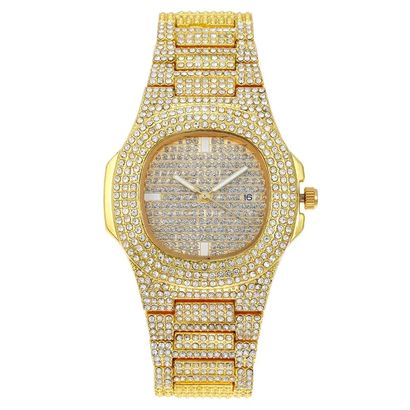 Luxury Unisex Watch for Men & Women | Hip Hop Iced Out Watch with Date | 2026 Relogio Reloj Quartz Wristwatch | Top Brand Drop Shipping | Caratix - CaratixJewelry