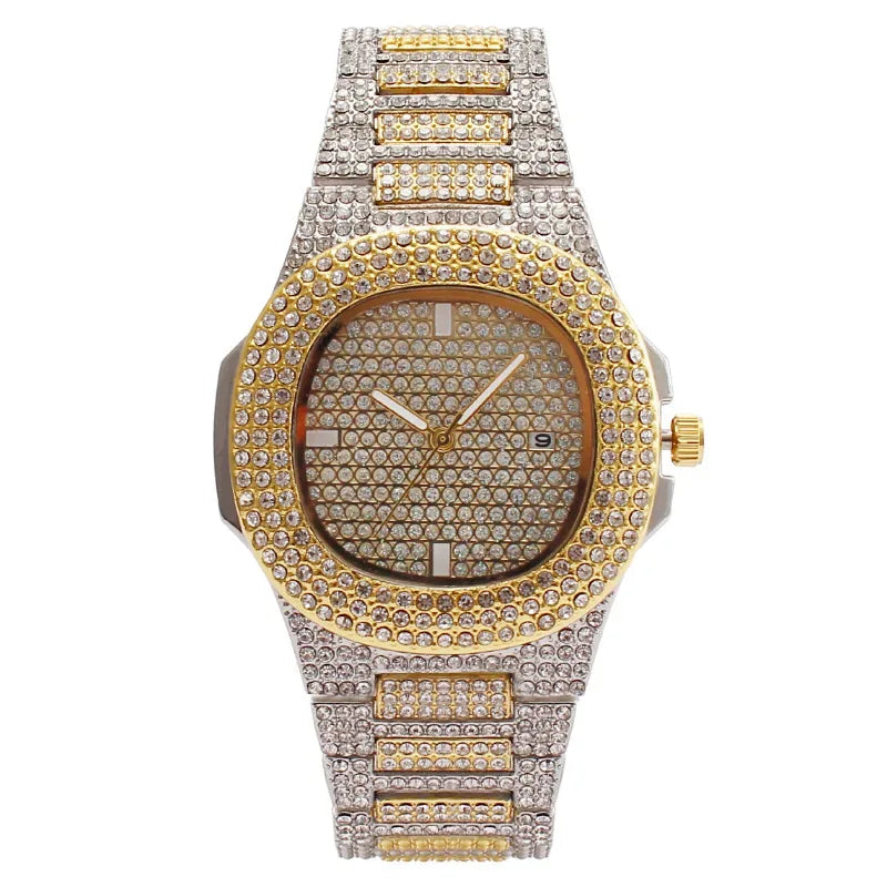 Luxury Unisex Watch for Men & Women | Hip Hop Iced Out Watch with Date | 2026 Relogio Reloj Quartz Wristwatch | Top Brand Drop Shipping | Caratix - CaratixJewelry