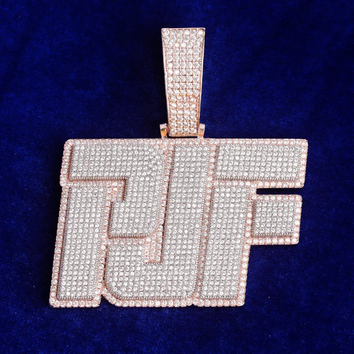 Sticky Letters Extra Shine Iced Out Personalized Custom Name Necklace Pendant - Sparkling Custom Jewelry - CaratixJewelry