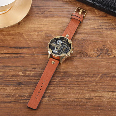 Luxury Big Dial Watch for Men | High Quality Leather Strap Quartz Wristwatch | Fashion Iced Out Watch | 2026 Relogio Masculino | Dropshipping New | Caratix - CaratixJewelry