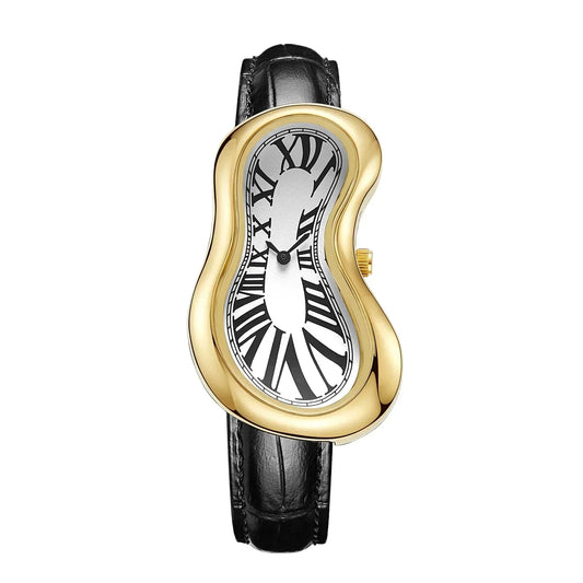 Luxury Melting Twisted Watch | Irregular Shaped Y2K Fashion Clock | Retro Niche Men's Quartz Wristwatch | Ins Style Iced Out Watch | Caratix - CaratixJewelry