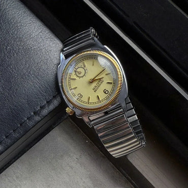 Vintage Ladies' Spring Strap Watch | Independent Second Dial Retro Iced Out Watch | Light Luxury Telescopic Bracelet Timepiece | Niche Quartz Clock | Caratix - CaratixJewelry