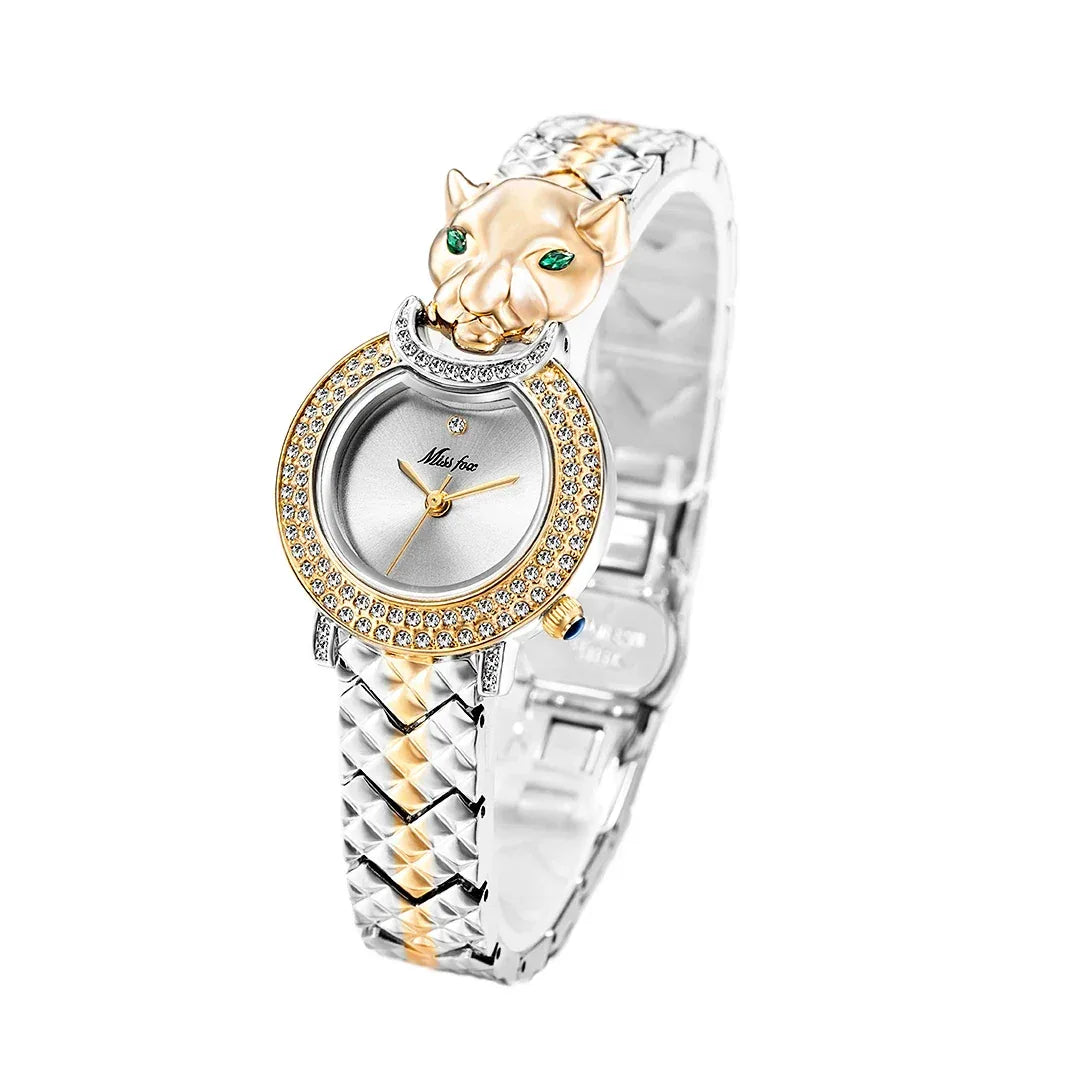 Luxury Women's Leopard Iced Out Watch | Full Bling Waterproof Ladies Quartz | Unique Stainless Steel Reloj | Caratix - CaratixJewelry
