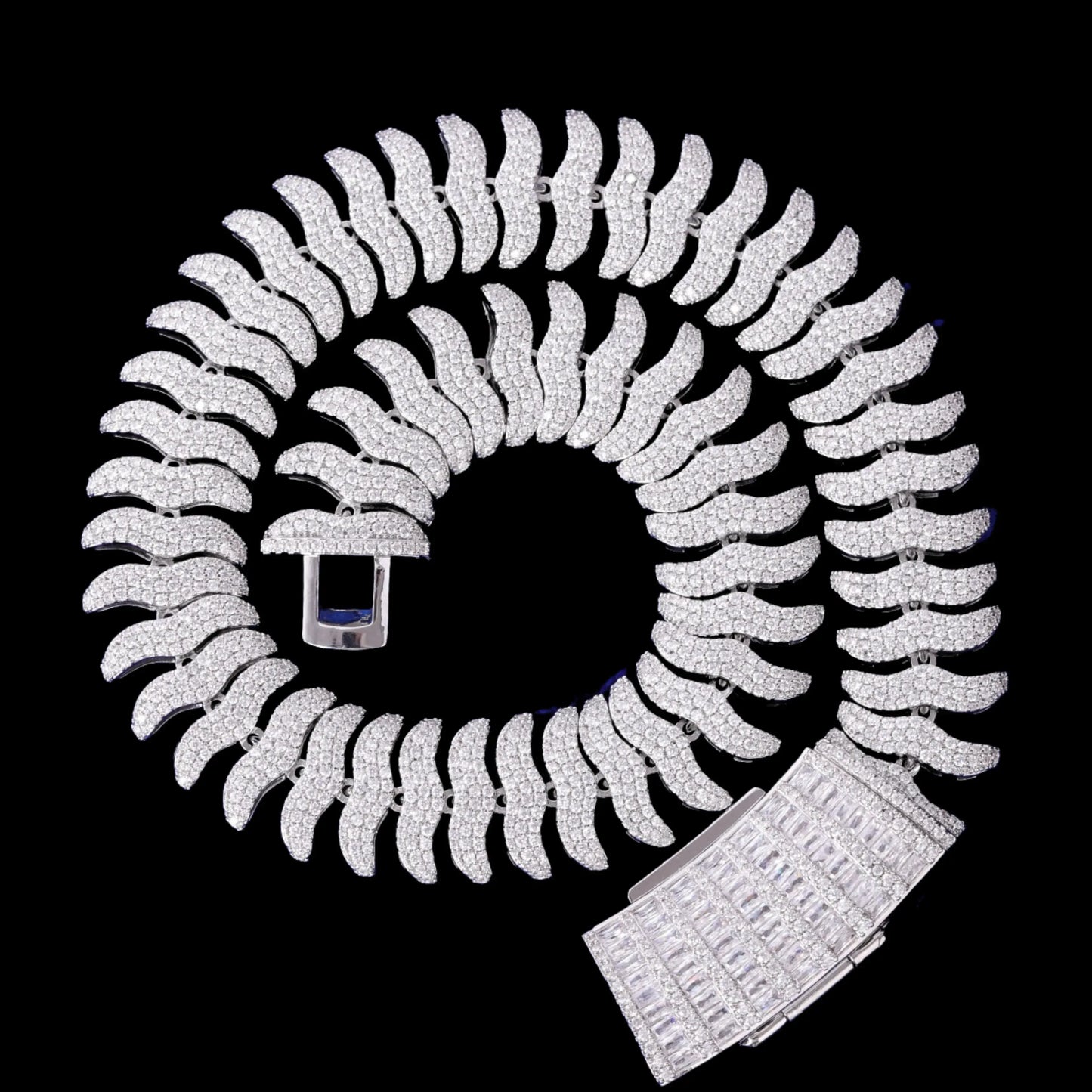 20MM Boomerang Link Iced Out Necklace Chain - CaratixJewelry