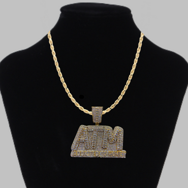 ATM Addicted To Money Iced Out Letter Diamond Pendant Necklace – Custom Hip Hop Jewelry for Men