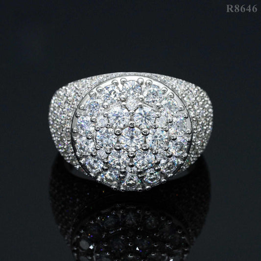 Men’s Moissanite Hip Hop Ring | S925 Silver Full Iced Out Rapper Jewelry - CaratixJewelry