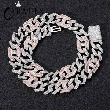 CARÁTIX 15mm Pig Nose Cuban Link Chain Necklace – AAA+ CZ Iced Out Hip Hop Bling Jewelry for Men | Rapper Gift