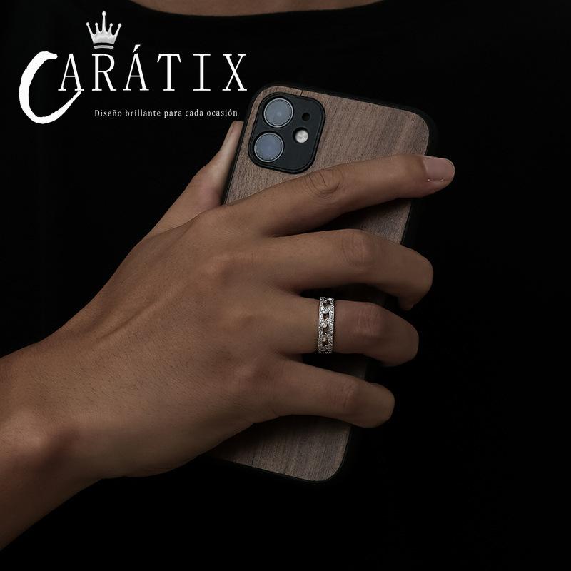 Caratix-New retro full zircon personalized hip-hop ring, fashion trend men's and women's rings, one high-quality hip-hop ring
