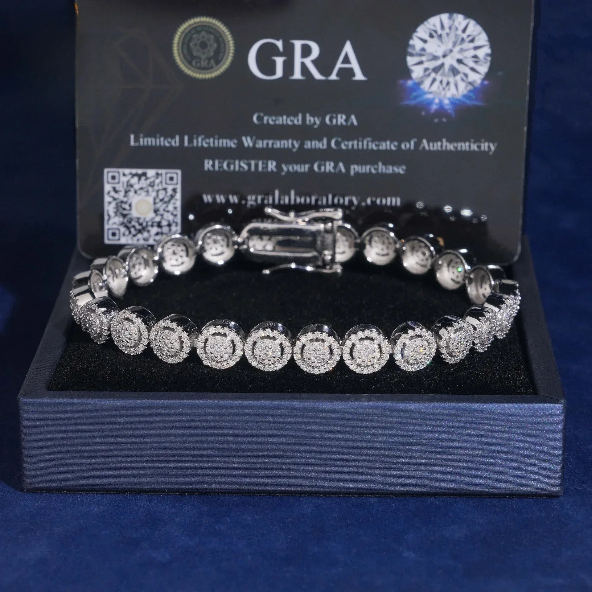 8mm Iced-Out Moissanite Round-Link Bracelet – S925 Sterling Silver Hip Hop Streetwear Jewelry for Men - CaratixJewelry