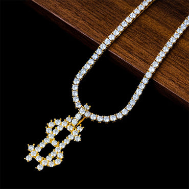 S925 Sterling Silver Moissanite Dollar Sign Pendant | Iced Out Money Charm | Caratix