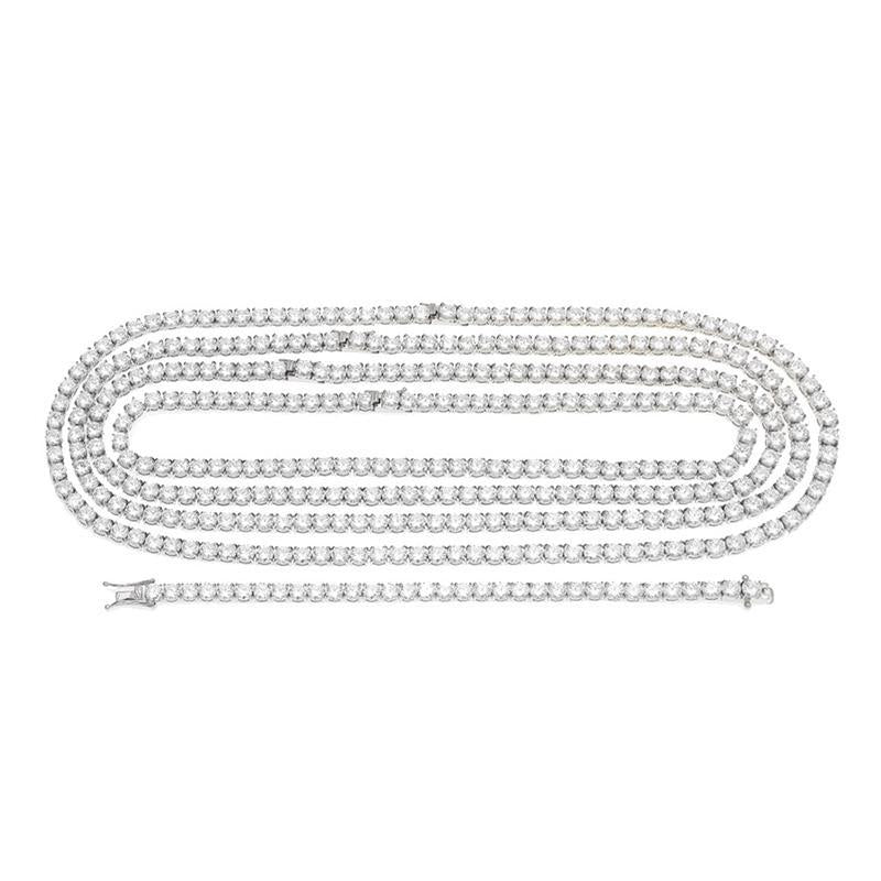 CARÁTIX - 6mm Hip Hop Bling Iced Out Tennis Chain Necklace Golden Color Stainless Steel 1 Row CZ Stone Chokers Necklaces Men Jewelry Valentine's Day Gift for Men & Girls & Boys Mothers' Day Gift #Springtok